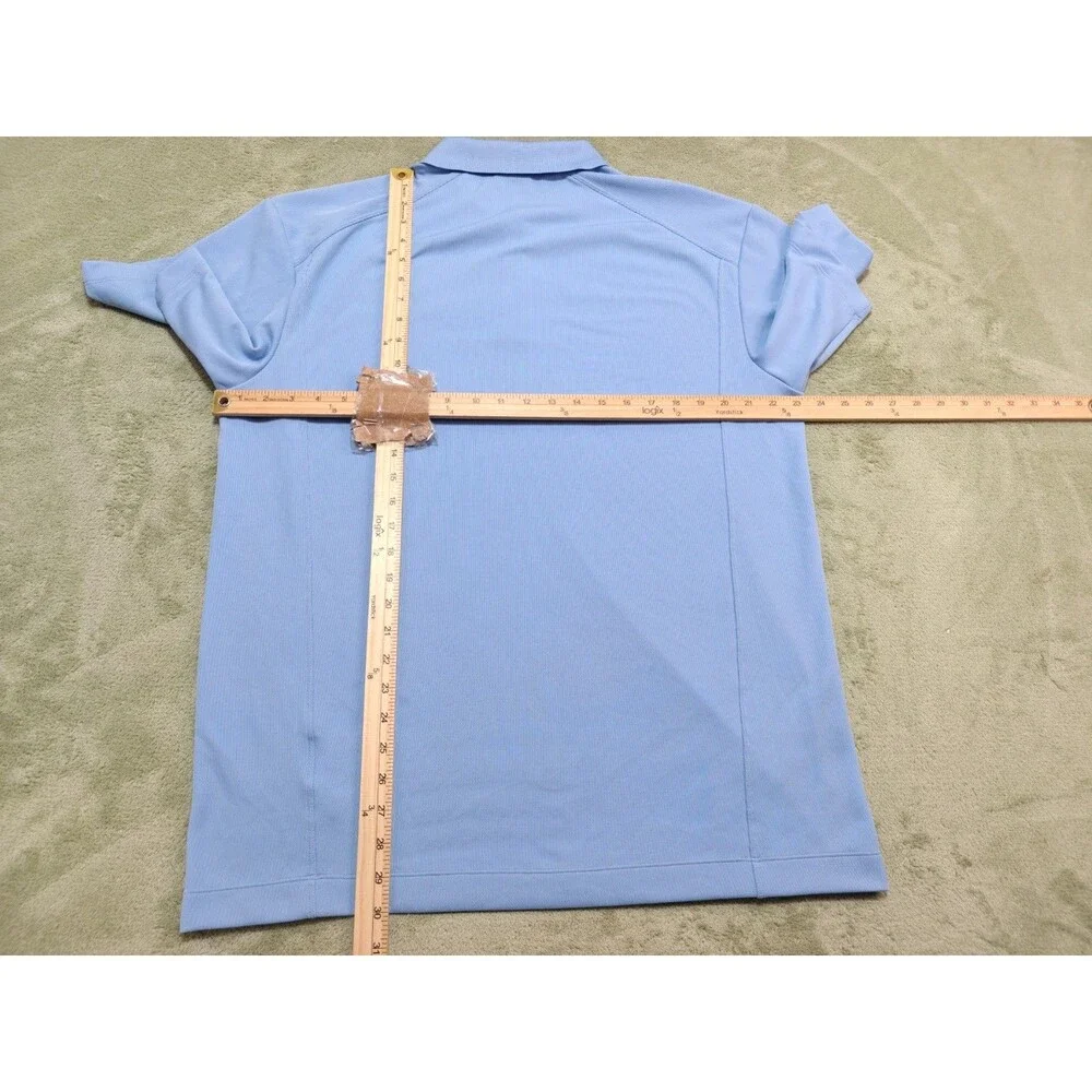 Nike Golf Polo Shirt Mens Sz L Light Blue Short Sleeve Dri-FIT Southwest Greens